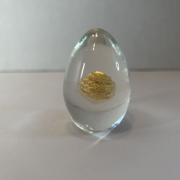 Venini Murano Tapio Wirkkala Gold Yolk Egg Art Glass Sculpture Italy 1968 - Picture 2 of 9